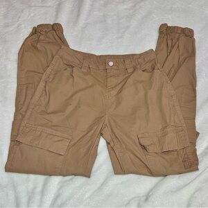 Rachel Paige Tan Cargo Pants with Elastic Cuffs - Size S